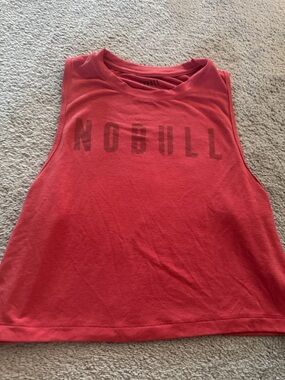 NOBULL Women's Red Muscle Tank with Subtle Logo